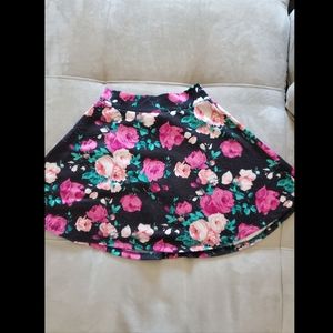 Charlotte Russe Pink Floral Circle Skirt